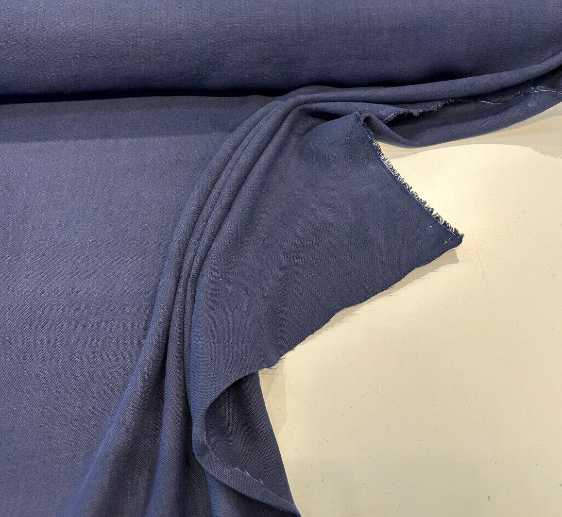 Don Giovanni Linen Fabric - Midnight Blue, Upholstery Drapery, 54" Width (1 Yard)