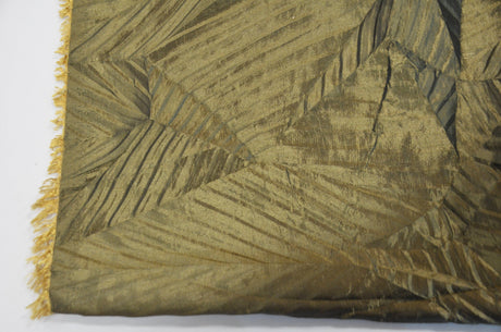 Bark Leaf Polyester Taffeta Fabric - Zig Zag Texture, 58/60" Width, Chocolate, Bronze Olive, Mint Green (Brownish Hue) (1 Yard)
