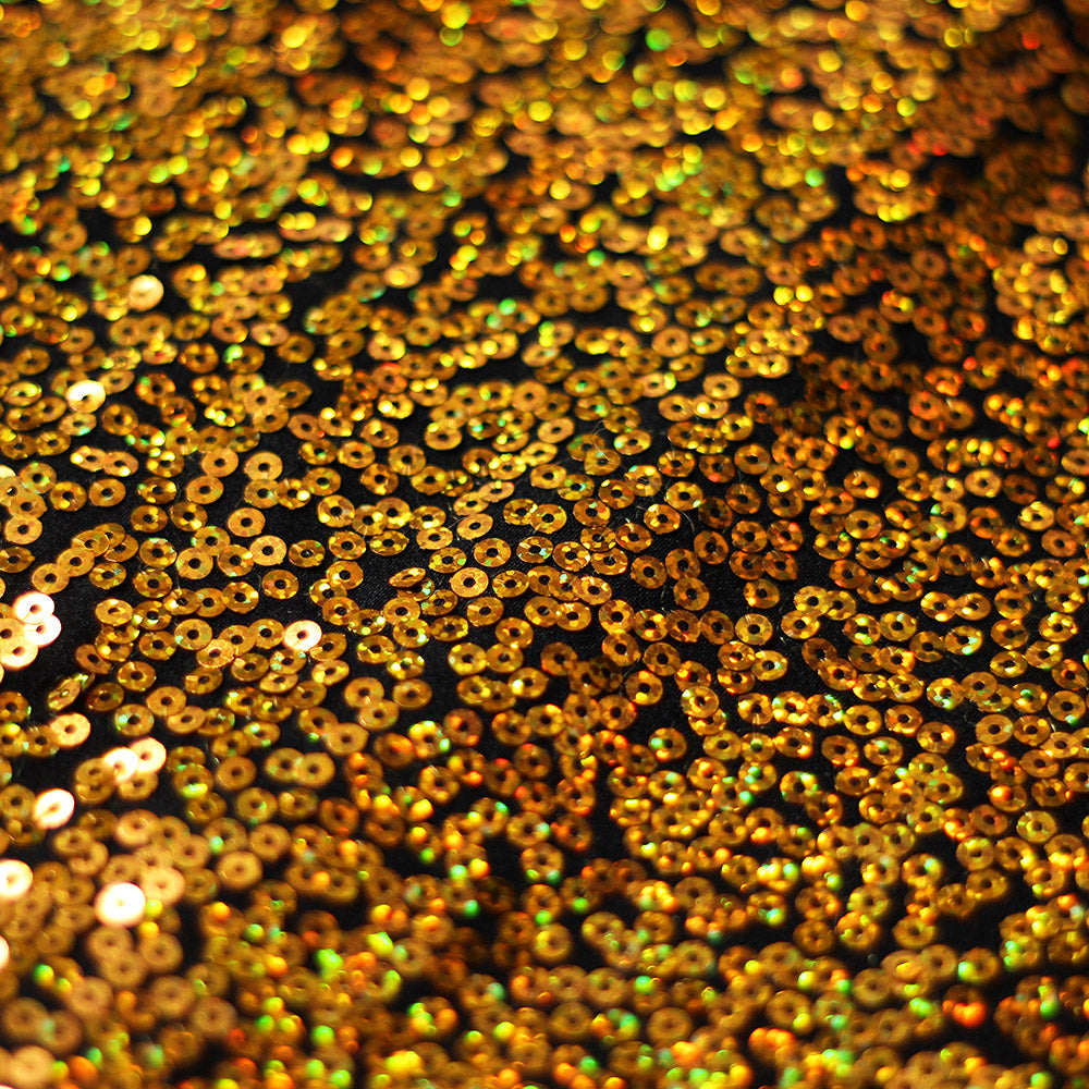 Sequin Showcase Razzle Nylon Spandex Fabric - Assorted Colors, Holographic Round Sequins, 54/56" Width (1 Yard)