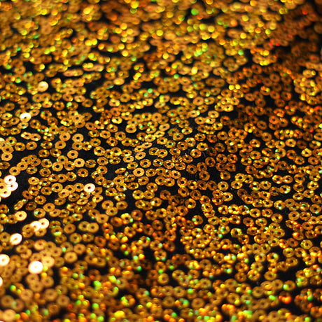 Sequin Showcase Razzle Nylon Spandex Fabric - Assorted Colors, Holographic Round Sequins, 54/56" Width (1 Yard)