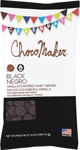 ChocoMaker Black Vanilla Flavored Candy Wafers - 12 Ounces