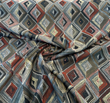 Flextime Crimson Diamond Jacquard Upholstery Fabric - Crimson, Geometric Diamond Pattern, 56" Width (1 Yard)