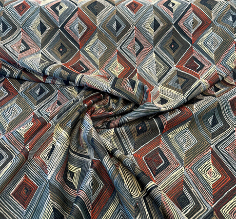 Flextime Crimson Diamond Jacquard Upholstery Fabric - Crimson, Geometric Diamond Pattern, 56" Width (1 Yard)