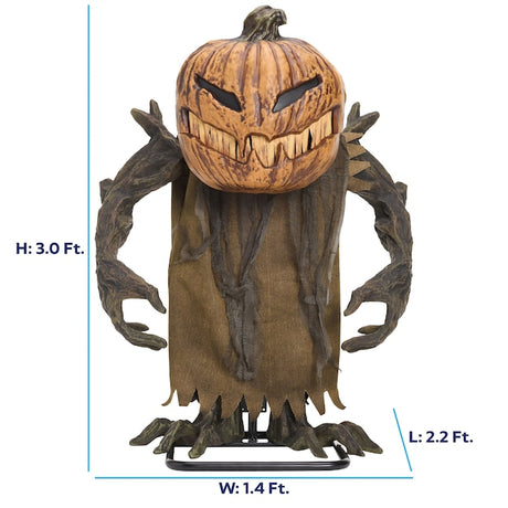 3 ft. Motion Activated Growling Pumpkin Henchman Animatronic