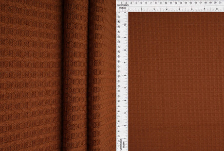 Waffle Solid Knit Fabric 1 Yard Soft Stretch Textured Material 58/60" Wide