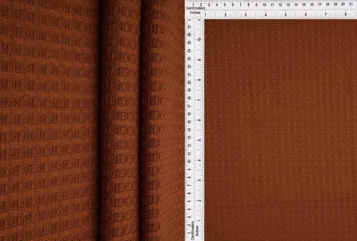 Waffle Stretch Knit Fabric Solid