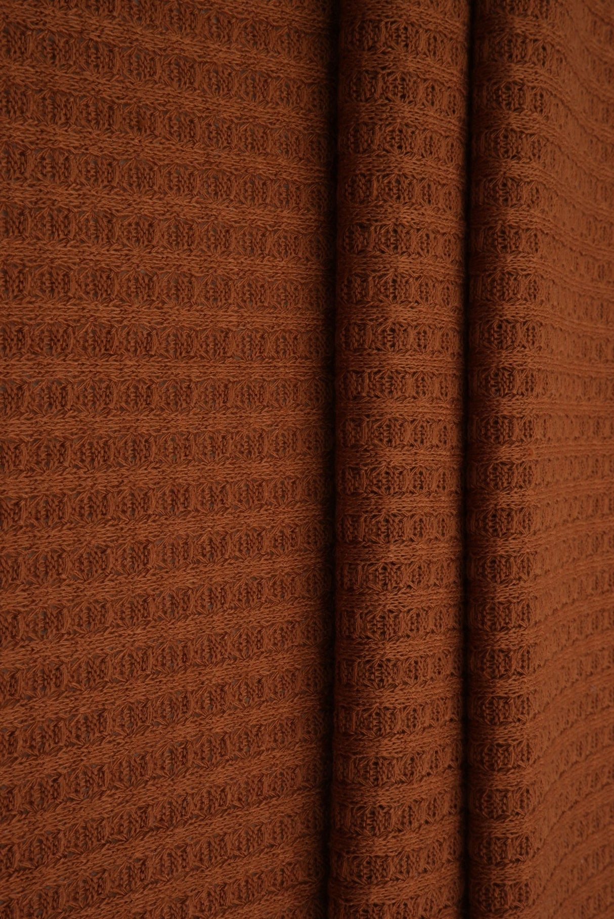 Waffle Stretch Knit Fabric Solid