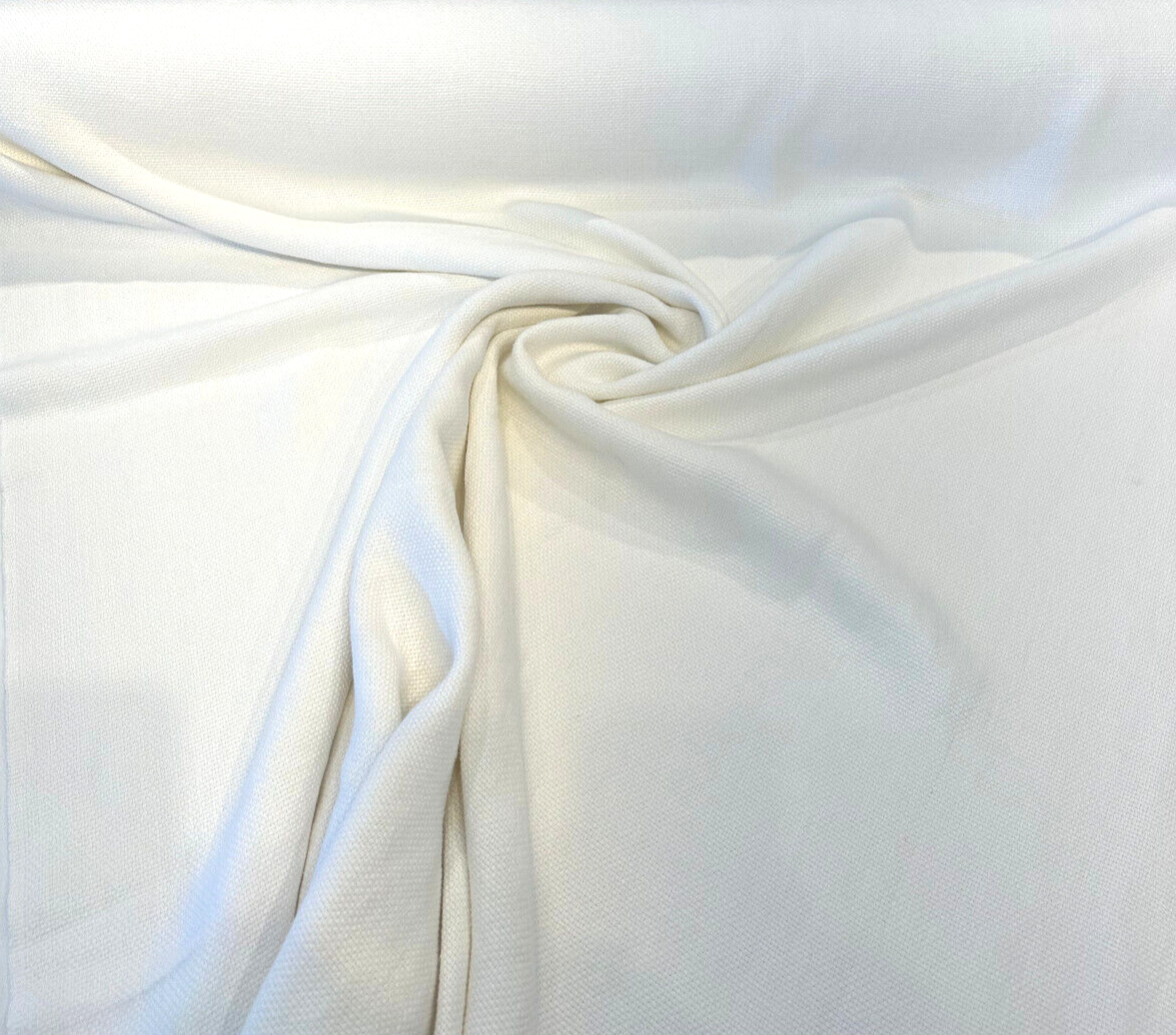 White Washed Irish Heavy Linen Fabric - White, 30 Oz, 53" Width (1 Yard)