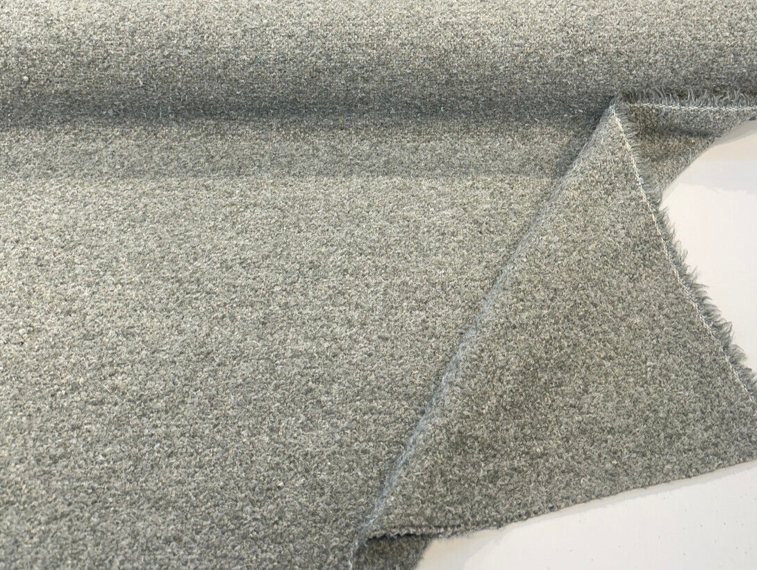 Libeco Belgian Linen Boucle Fabric - Celadon Green Berber, 59" Width (1 Yard)