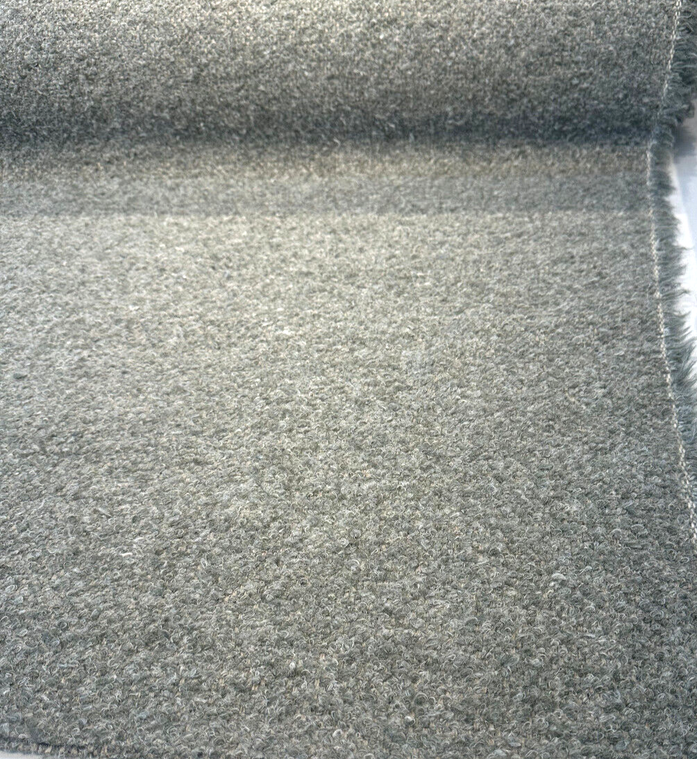Libeco Belgian Linen Boucle Fabric - Celadon Green Berber, 59" Width (1 Yard)