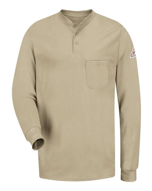 Long Sleeve Tagless Henley Shirt