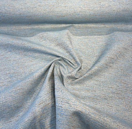 Sunbrella Adena Azure Blue Acrylic Fabric - Light Blue, Taupe Gray Hints, Tweed, 54" Width (1 Yard)