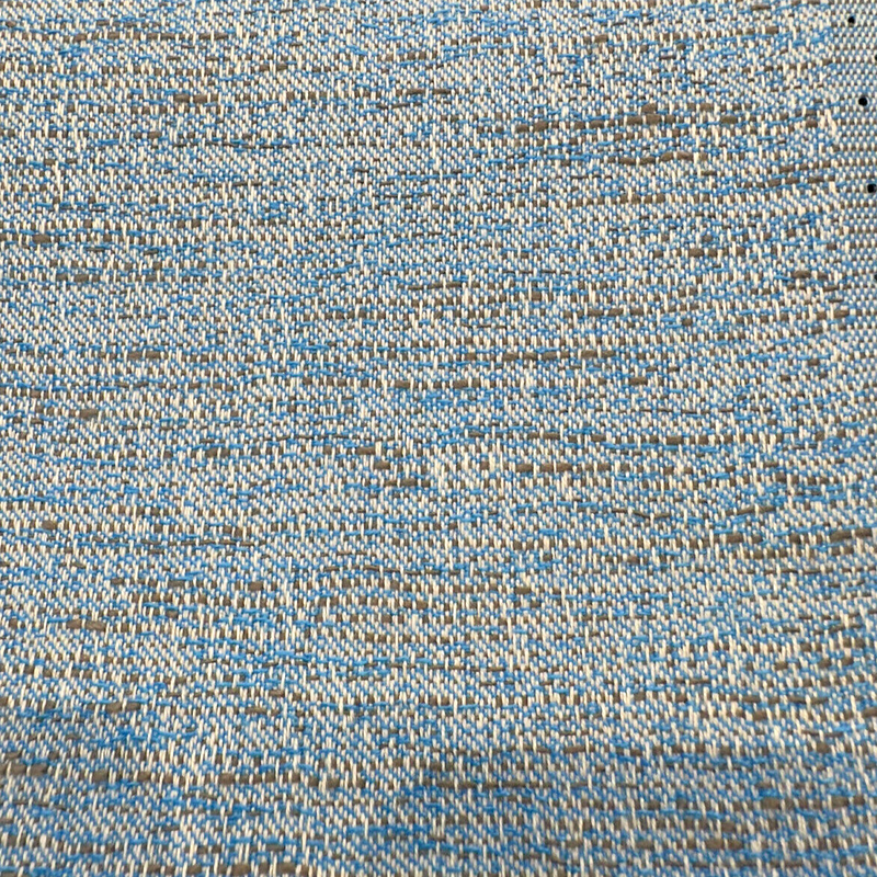 Sunbrella Adena Azure Blue Acrylic Fabric - Light Blue, Taupe Gray Hints, Tweed, 54" Width (1 Yard)