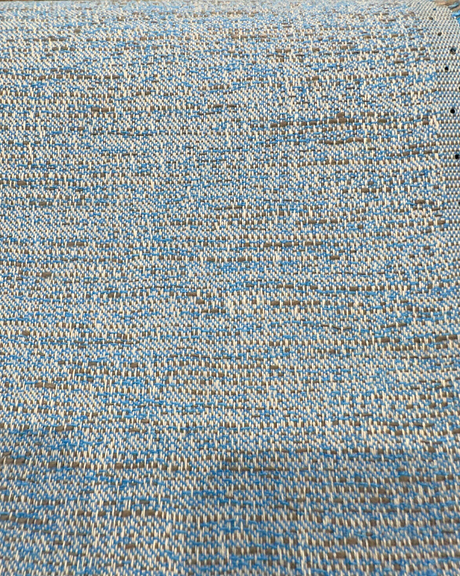 Sunbrella Adena Azure Blue Acrylic Fabric - Light Blue, Taupe Gray Hints, Tweed, 54" Width (1 Yard)