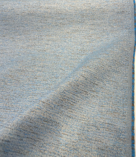 Sunbrella Adena Azure Blue Acrylic Fabric - Light Blue, Taupe Gray Hints, Tweed, 54" Width (1 Yard)