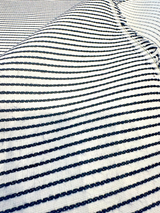 Sunbrella Pinstripe Solution Dyed Acrylic Fabric - Navy Blue/White Pinstripe, 54" Width (1 Yard)