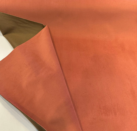 Posh Velvet Polyester Fabric - Picante Fiery Orange, Fleece Backed, 56" Width (1 Yard)