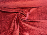 Jazz Plush Chenille Upholstery Fabric - Lipstick Red, Soft Textured, 55" Width (1 Yard)