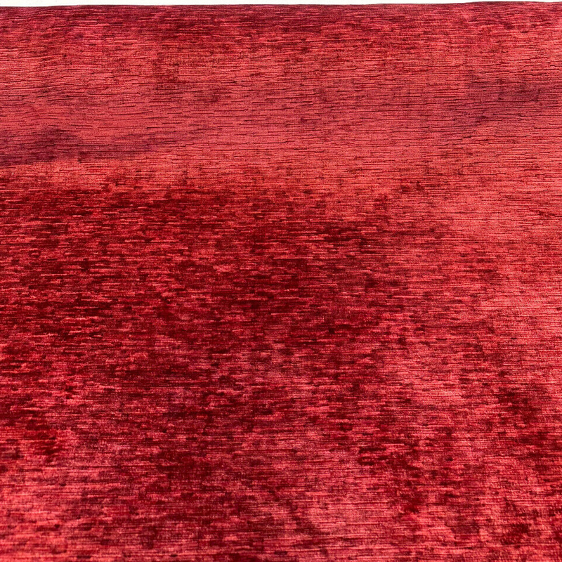 Jazz Plush Chenille Upholstery Fabric - Lipstick Red, Soft Textured, 55" Width (1 Yard)