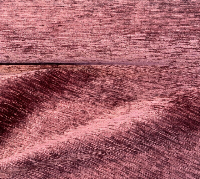 Jazz Plush Chenille Fabric - Brandy Wine Purple Textured Upholstery, 55" Width (By The Yard)