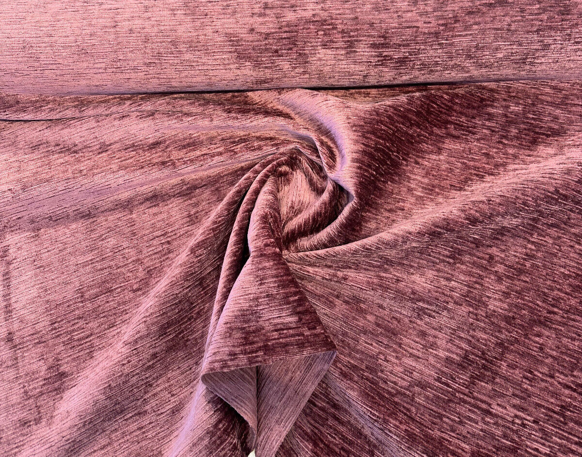 Jazz Plush Chenille Fabric - Brandy Wine Purple Textured Upholstery, 55" Width (By The Yard)