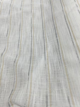 P Kaufmann Salt White Gold Byline Elegant Sheer Polyester Fabric - White Gold Sheer Pattern, 120" Width (1 Yard)