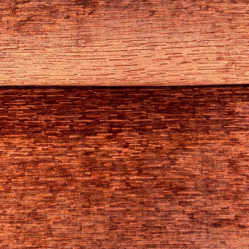 Jazz Plush Chenille Polyester Fabric - Persimmon Orange, Soft Textured, 55" Width (1 Yard)