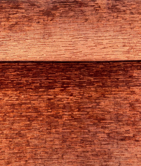 Jazz Plush Chenille Polyester Fabric - Persimmon Orange, Soft Textured, 55" Width (1 Yard)