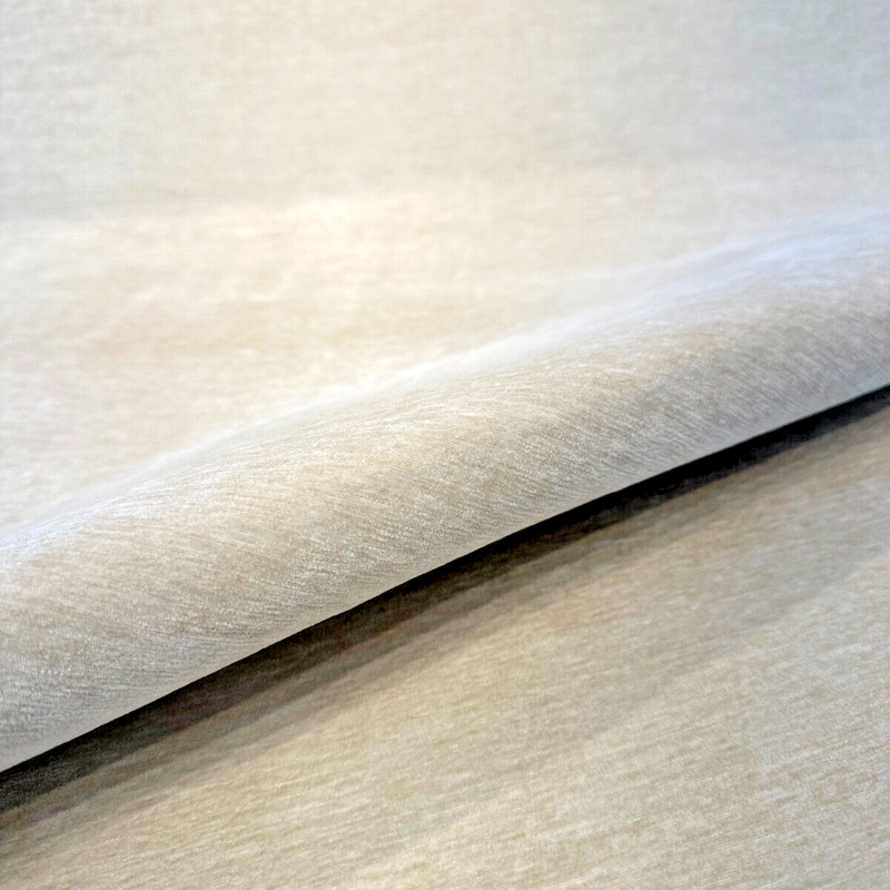 Ronen Chenille Polyester Fabric - Birch Beige, Soft Upholstery, 55" Width (1 Yard)