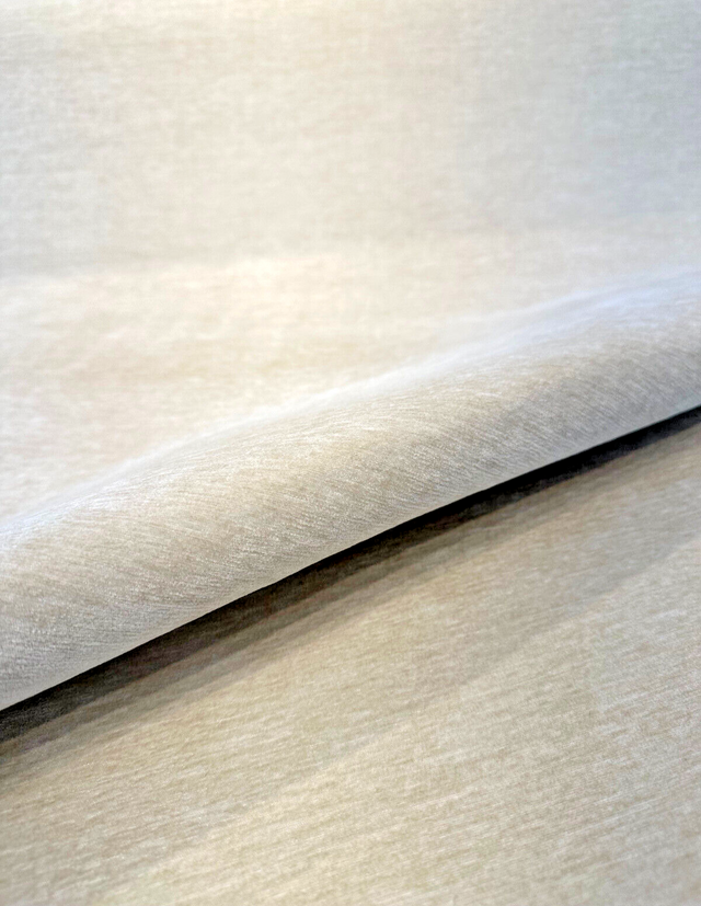 Ronen Chenille Polyester Fabric - Birch Beige, Soft Upholstery, 55" Width (1 Yard)