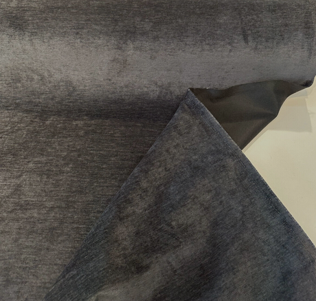 Ronen Chenille Fabric - Caviar Black, 55" Width (By The Yard)