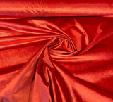 Glam Atomic Red Velvet Fabric - Atomic Red, Heavy Upholstery, 55" Width (1 Yard)