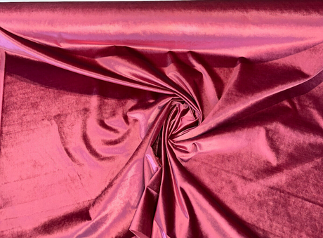 Glam Pink Honeysuckle Velvet Fabric - Pink, Heavy Upholstery, 55" Width (1 Yard)
