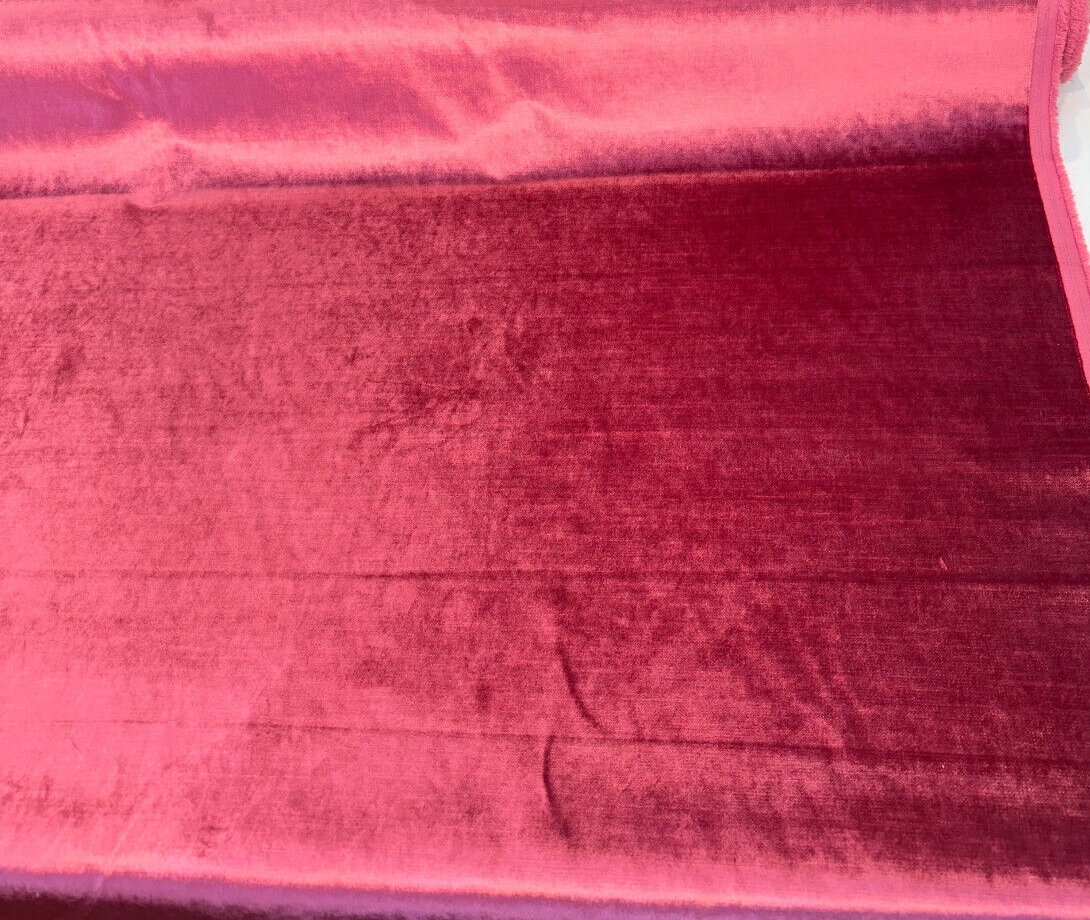 Glam Pink Honeysuckle Velvet Fabric - Pink, Heavy Upholstery, 55" Width (1 Yard)
