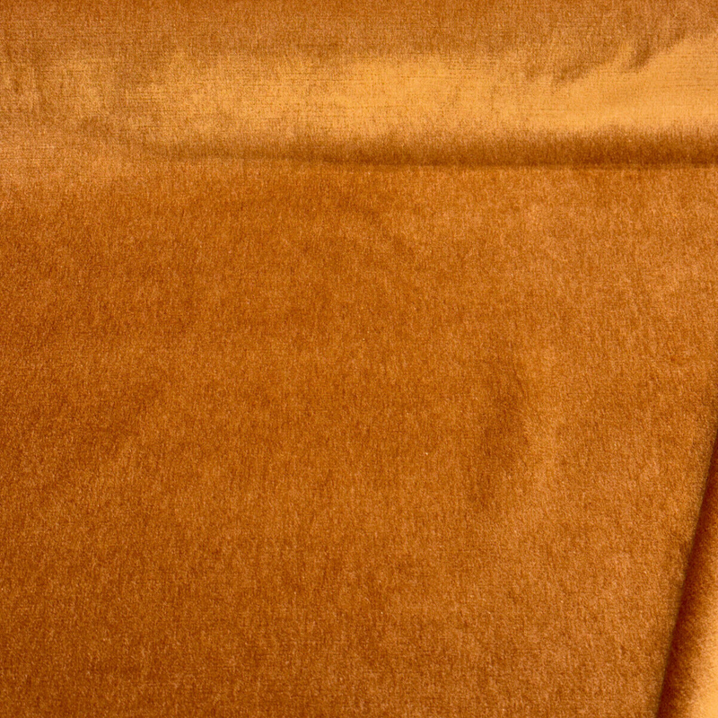 Secret Rust Copper Velvet Faux Mohair Fabric - Rust Copper, Heavy Upholstery, 55" Width (1 Yard)
