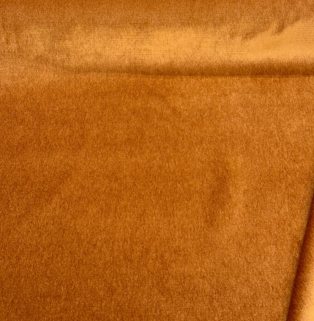 Secret Rust Copper Velvet Faux Mohair Fabric - Rust Copper, Heavy Upholstery, 55" Width (1 Yard)