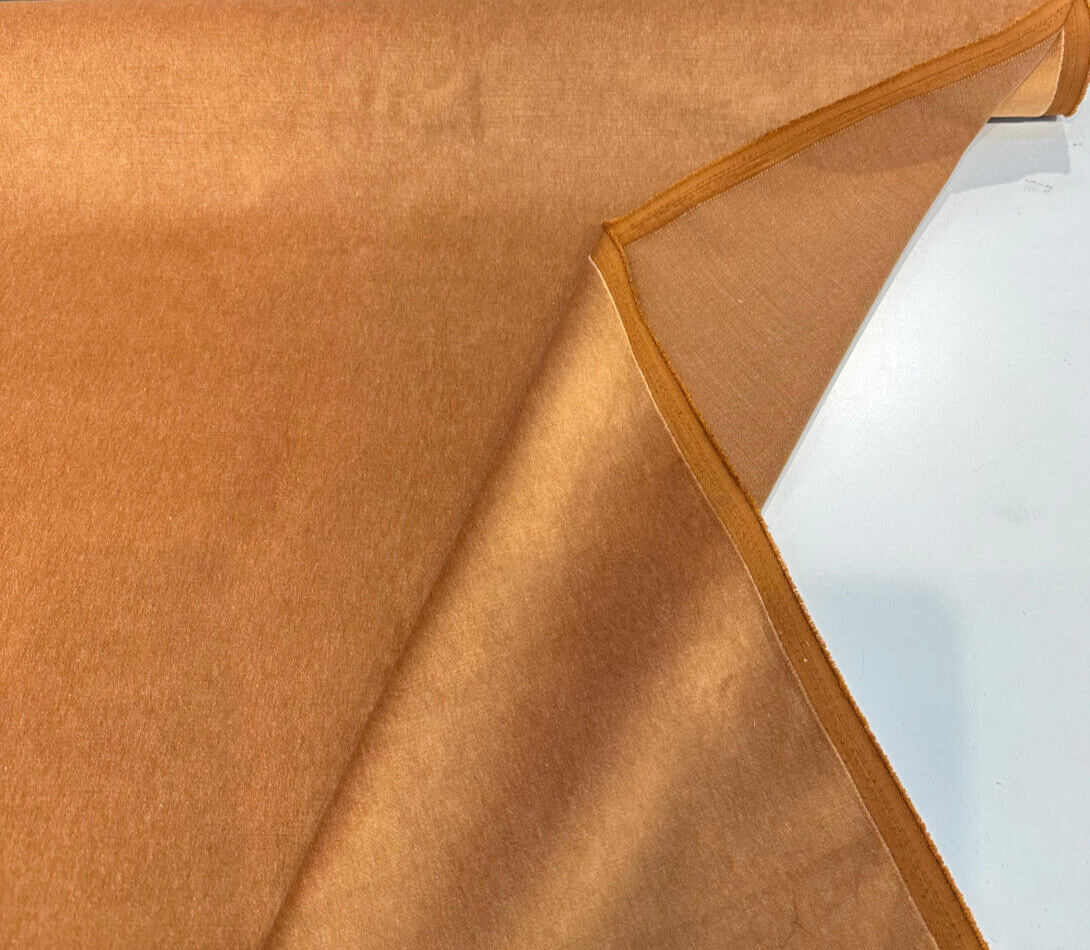 Secret Rust Copper Velvet Faux Mohair Fabric - Rust Copper, Heavy Upholstery, 55" Width (1 Yard)