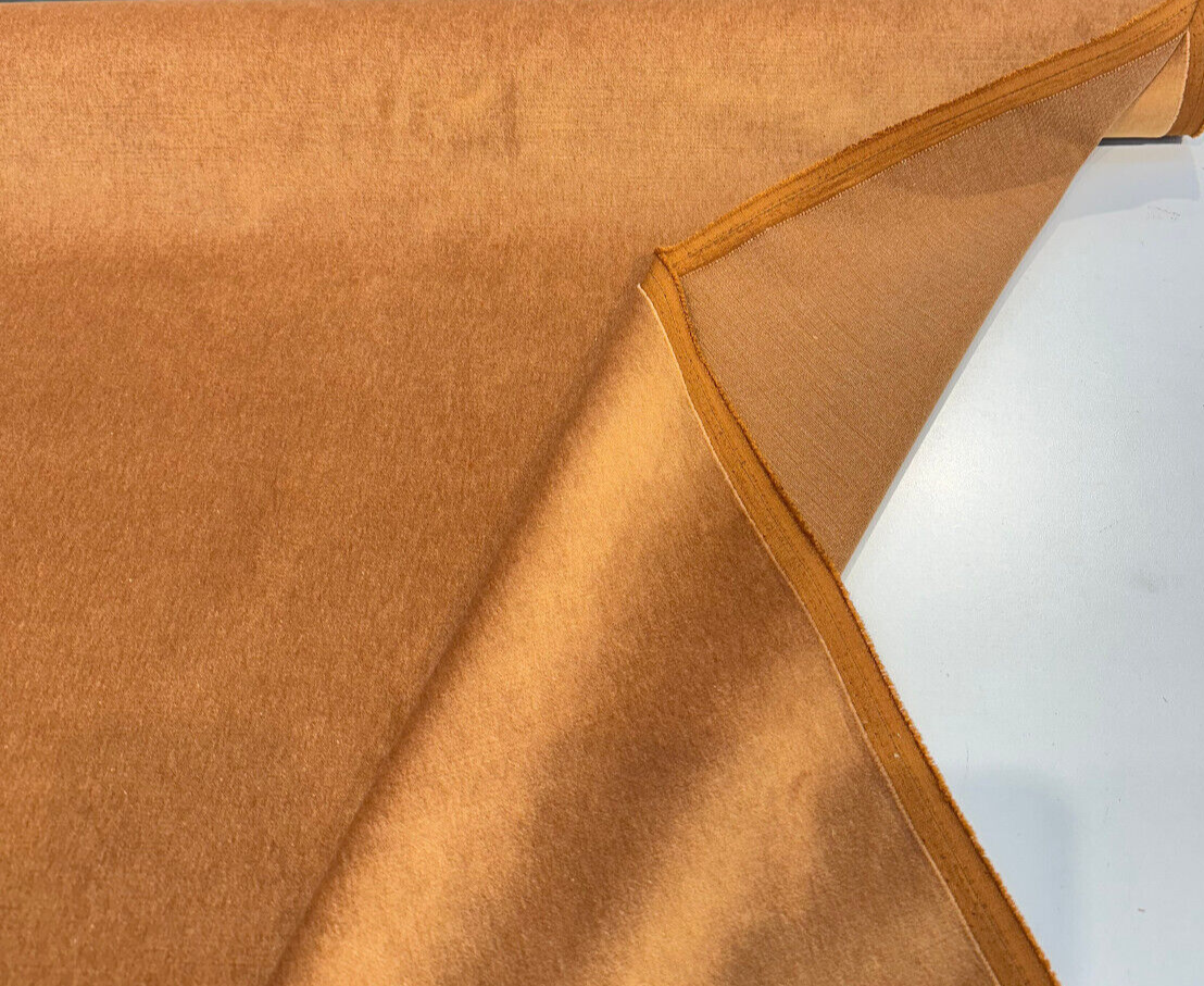 Secret Rust Copper Velvet Faux Mohair Fabric - Rust Copper, Heavy Upholstery, 55" Width (1 Yard)