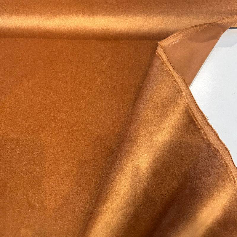 Moxie Sepia Orange Copper Velvet Fabric - Sepia Orange Copper, Heavy Upholstery, 55" Width (1 Yard)