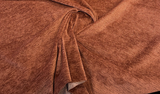 Destiny Paprika Plush Chenille Fabric - Paprika, Soft Textured Upholstery, 55" Width (1 Yard)