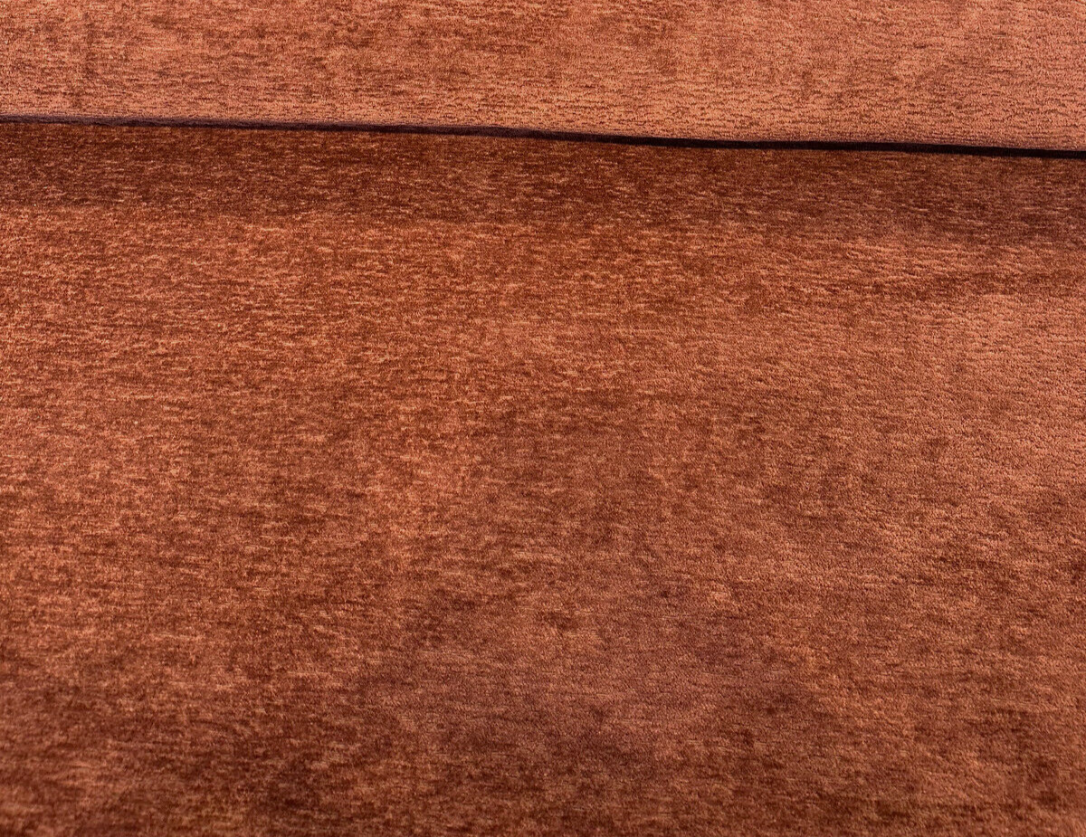Destiny Paprika Plush Chenille Fabric - Paprika, Soft Textured Upholstery, 55" Width (1 Yard)