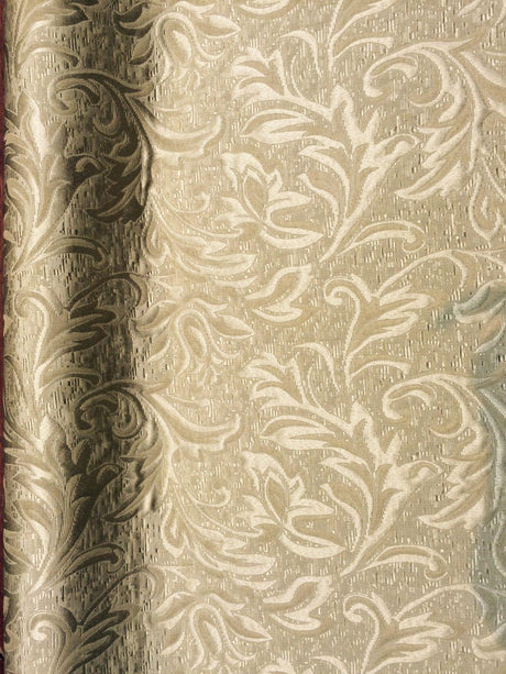 Antique Gold Matelasse Jacquard Fabric - Antique Gold Embossed Pattern, 57" Width (1 Yard)