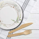8 Count Eucalyptus Theme Disposable Paper Dinner Plates 9"
