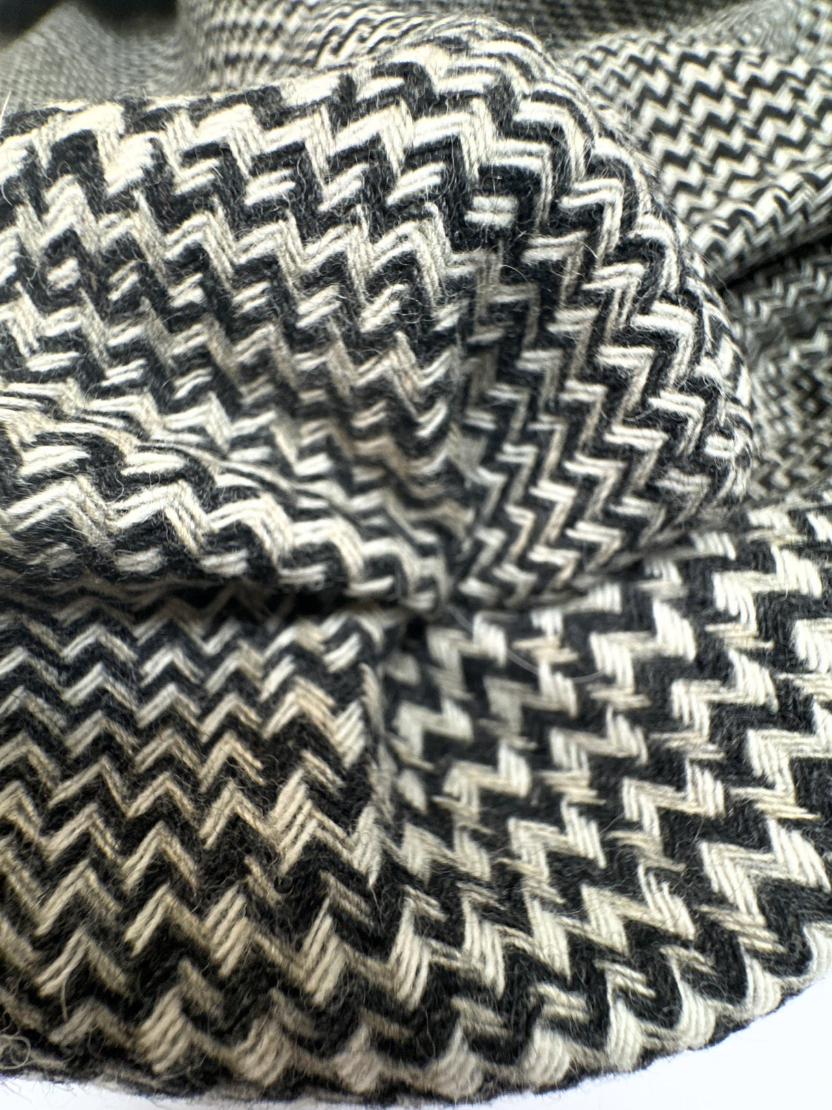 Cotton Wool Tweed Checked Gray Black