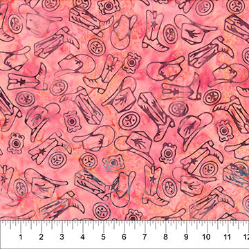 Cotton Fabric Pretty in Pink Saddle Up 43/44"