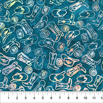 Cotton Fabric Blue Bayou 43/44" Saddle Up