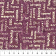 Cotton Print Saddle Up Words Raspberry Fabric 43/44
