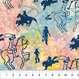 Cotton Fabric Saddle Up Collage Steel Blue 43/44"