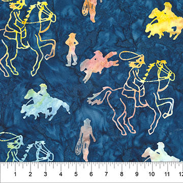 Cotton Fabric Saddle Up Collage Midnight 43/44"