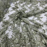 3D Floral Lace Embroidered Mesh